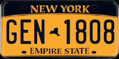 NY license plate GEN1808