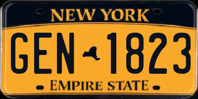 NY license plate GEN1823