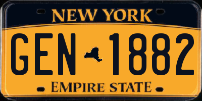 NY license plate GEN1882