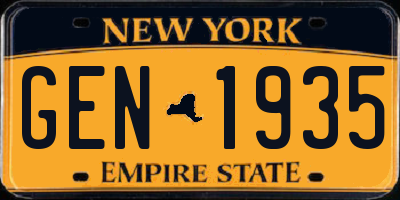 NY license plate GEN1935