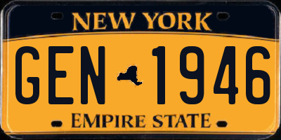 NY license plate GEN1946