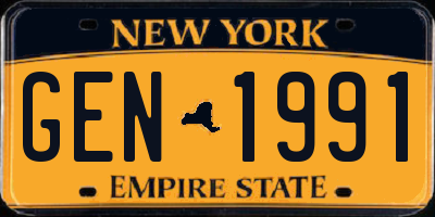 NY license plate GEN1991