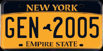 NY license plate GEN2005