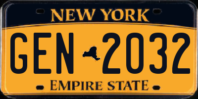 NY license plate GEN2032