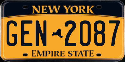 NY license plate GEN2087