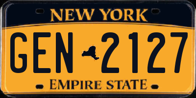 NY license plate GEN2127