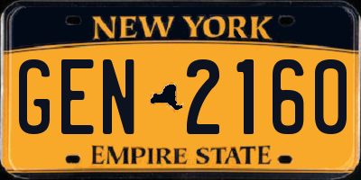 NY license plate GEN2160