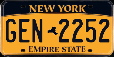 NY license plate GEN2252