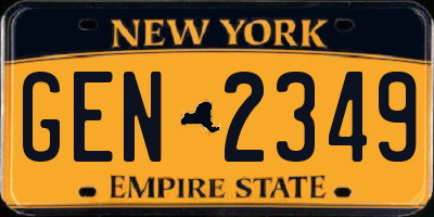 NY license plate GEN2349