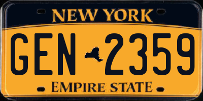 NY license plate GEN2359
