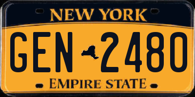 NY license plate GEN2480