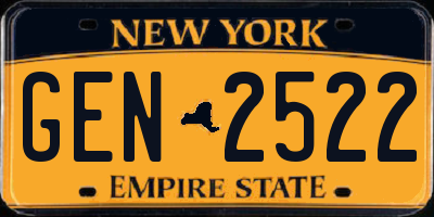 NY license plate GEN2522