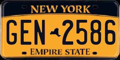 NY license plate GEN2586