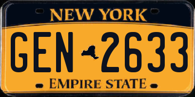 NY license plate GEN2633