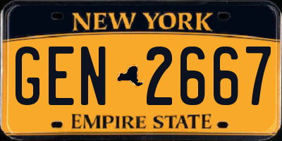 NY license plate GEN2667