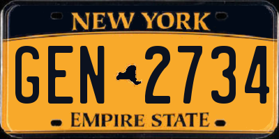 NY license plate GEN2734