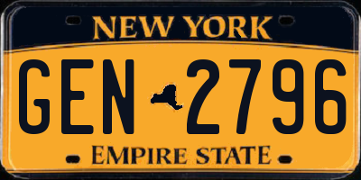 NY license plate GEN2796