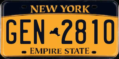 NY license plate GEN2810