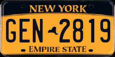 NY license plate GEN2819