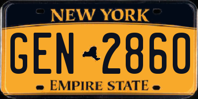 NY license plate GEN2860