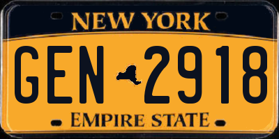 NY license plate GEN2918