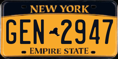 NY license plate GEN2947