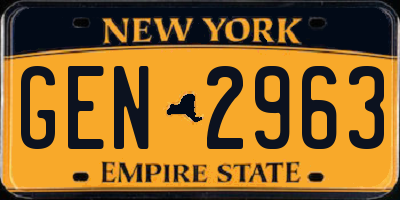 NY license plate GEN2963