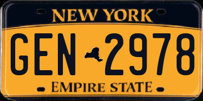 NY license plate GEN2978