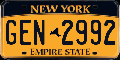 NY license plate GEN2992