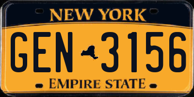 NY license plate GEN3156