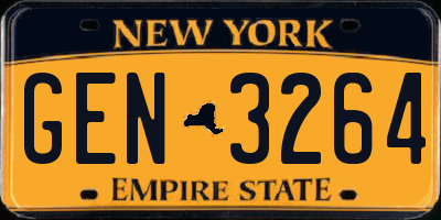 NY license plate GEN3264