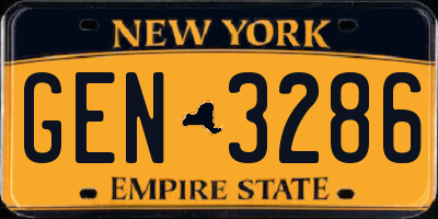 NY license plate GEN3286
