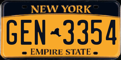 NY license plate GEN3354