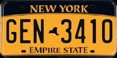 NY license plate GEN3410