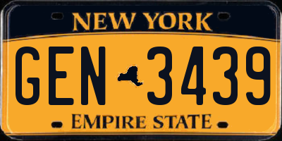NY license plate GEN3439