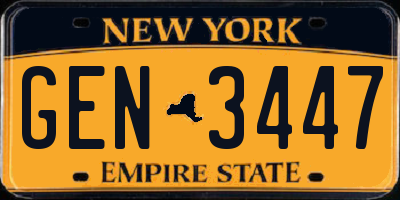 NY license plate GEN3447