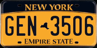 NY license plate GEN3506