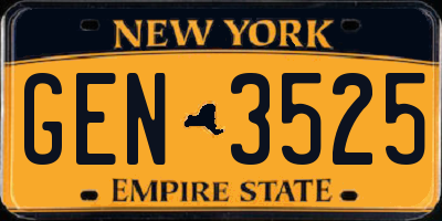 NY license plate GEN3525