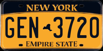 NY license plate GEN3720