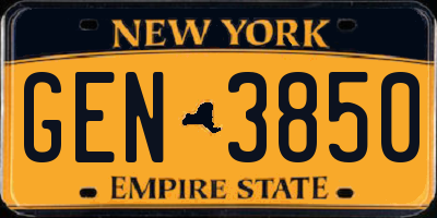 NY license plate GEN3850