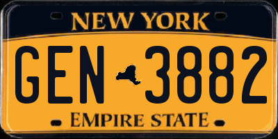 NY license plate GEN3882