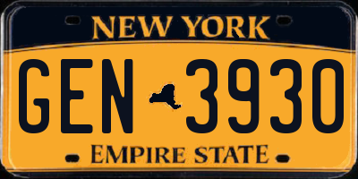 NY license plate GEN3930