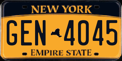 NY license plate GEN4045