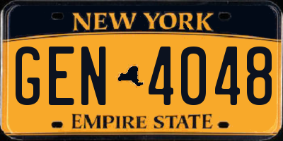 NY license plate GEN4048