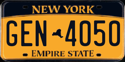 NY license plate GEN4050