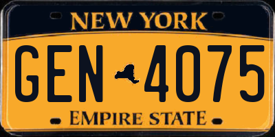 NY license plate GEN4075
