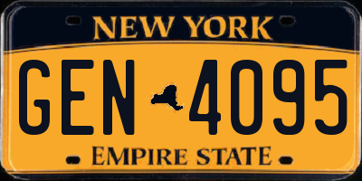 NY license plate GEN4095
