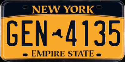 NY license plate GEN4135