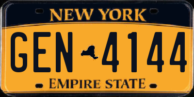 NY license plate GEN4144