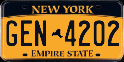 NY license plate GEN4202